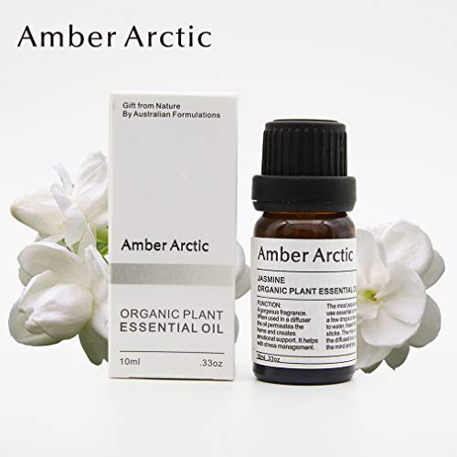 AMBER ARCTIC Jazmín Aceite Esencial Para Difusor, 100% Pura Terapia de Plantas Orgánicas Frescas Aceite de Jazmín 10Ml / 0.33Oz