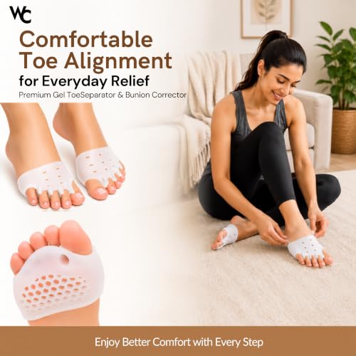 Image of Wonder Care Toe Separator Socks Foot Alignment Bunion Corrector Silicone Spacer Hallux Valgus Support Unisex