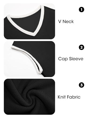Image of Imily Bela Summer Cap Sleeve Sweater Vest for Women Casual V Neck Sleeveless Knit Pullover Tank Tops 2025 Spring Shirts