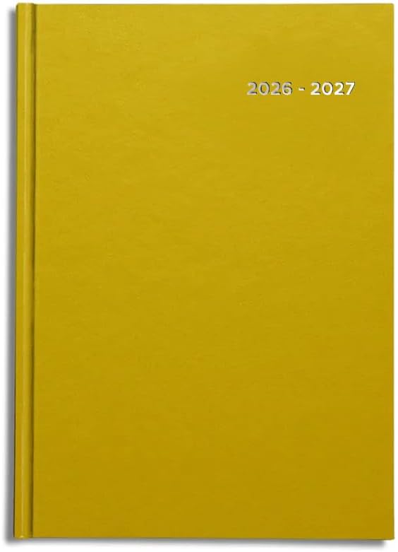 Academic Diary 2026-2027 A4 Week to View by Pirongs | Mid year Diary 2026-2027 | A4 Diary, Hardback/Casebound Quality - Yellow