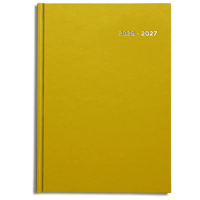Academic Diary 2026-2027 A4 Week to View by Pirongs | Mid year Diary 2026-2027 | A4 Diary, Hardback/Casebound Quality - Yellow