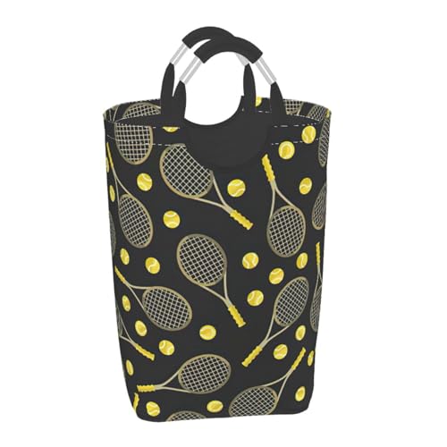 Grand sac à linge pliable dortoir panier textile motif tennis - 3