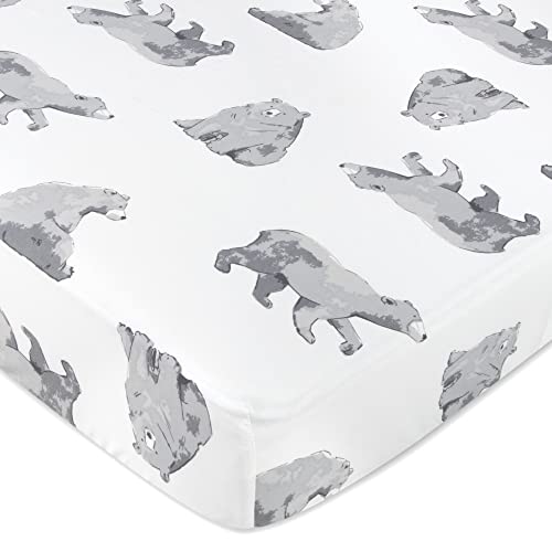 Standard Microfiber Fitted Crib Sheets For Baby Girl, Baby Boy, And Neutral, 2 Pack Crib Sheets Crib Essentials For Baby 28X52 Crib Sheets (Bears & Mountains) #TOP1