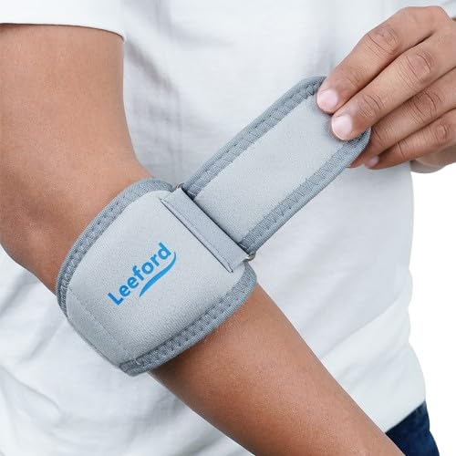 Leeford Ortho Tennis Elbow Support, Neoprene Elbow Band for Pain Relief, with Adjustable Velcro Strap for Gym Workout, Lightweight, Skin-Friendly for Men and Women (Size L) - Image 8 thumbnail