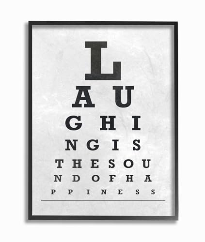 Stupell Industries Eye Chart Family Home Inspirational Word Black And White Design Framed Giclee Texturized Art by AD Graphics Studio, 11 x 1.5 x 14, Multi-Color