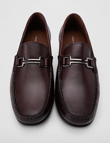 Image of Louis Philippe Men Premium Leather Breathable Lining Material Anti Slip Flat Heel Rubber Sole Formal Loafers