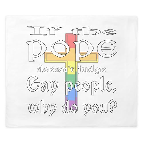 CafePress Pope Doesn't Judge Gays 2 King Duvet Cover, Printed Comforter Cover, Unique Bedding