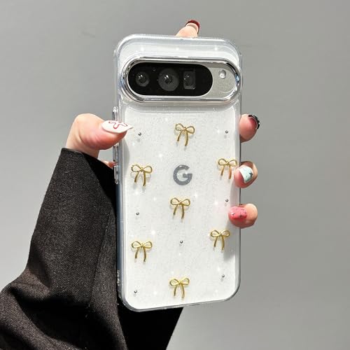 Coque Google Pixel 9 Pro XL claire transparente étui brillant nœud 3D - 6