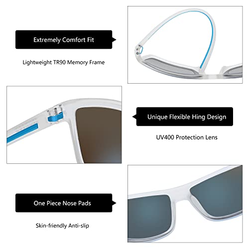 Image of ZENOTTIC Polarized Sunglasses for Men Lightweight TR90 Frame UV400 Protection Square Sun Glasses