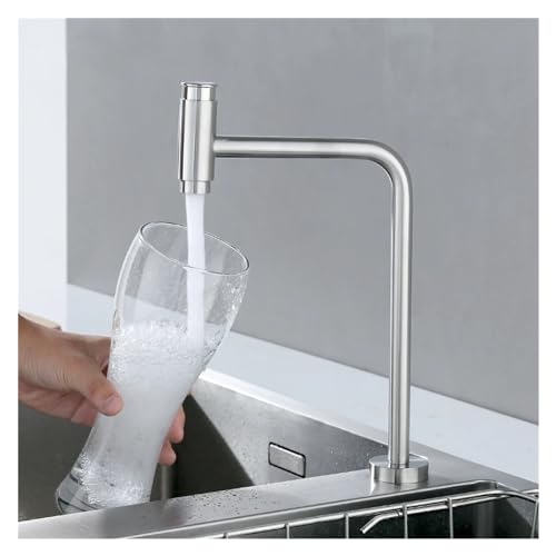 Robinet de cuisine pour évier compact avec commande par bouton poussoir pratique