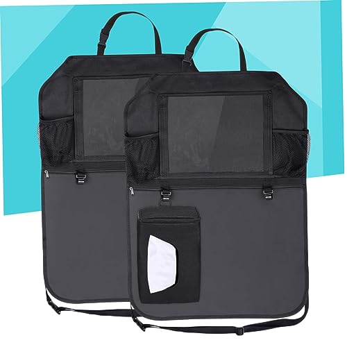 Organisateur de siège auto housse protection arrière et rangement noir avec crochets - 8