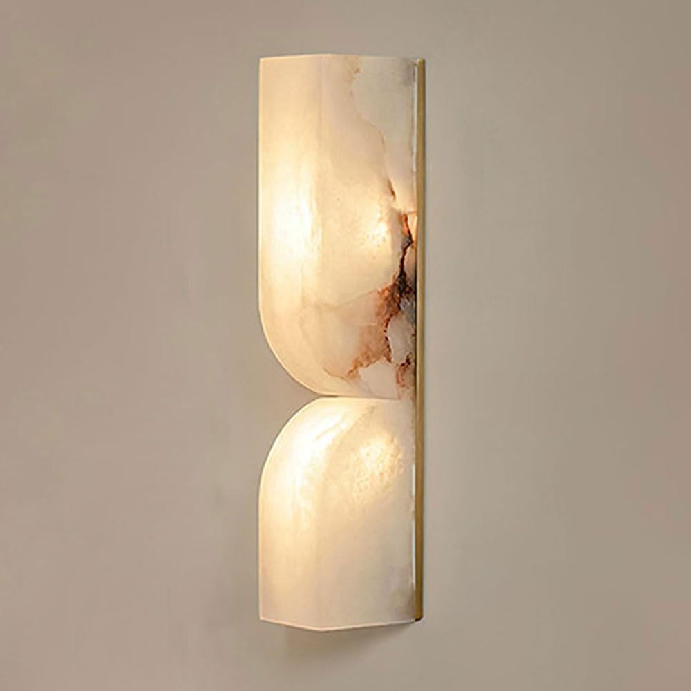 SSBHDM LED Light Source Natural Alabaster Wall Light, Nordic Minimalist Style Wall Lamp, Hardwired Indoor Wall Sconce, Restaurant Living Room Bedroom Decoration Light Fixtures