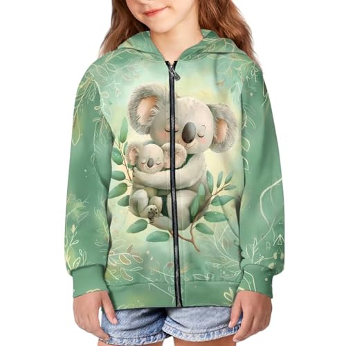 Image of Unisex Zipper Sweatshirt Boys Girls Hooded with 2 Pocket Pullover Hoodies for 6-16Y Kids