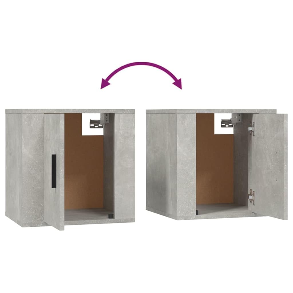 3-TLG. TV-Schrank-Set, Betongrau, Holzwerkstoff, Modernes Media-Center für Wohnzimmer, Stabile TV-Konsole mit viel Stauraum, Wandmontage