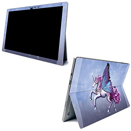 Image of MightySkins Carbon Fiber Skin for Microsoft Surface Pro 7 - Lilac Unicorn | Textured Carbon Fiber Finish | Easy to Apply, Remove, and Change Styles | Made in The USA