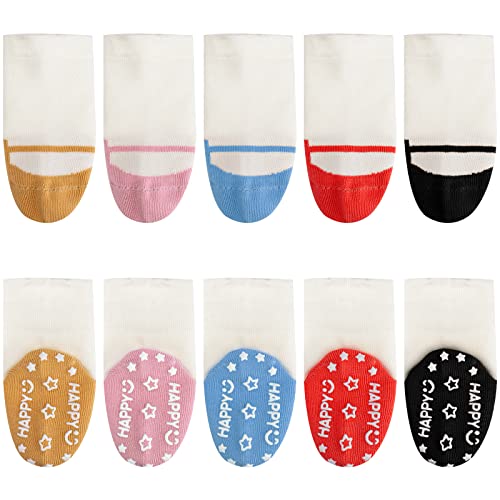 Looching Pack of 6 Infant Toddler Cotton Non-Slip Socks with Grips Cute Ballet Style Baby Boys Girls Ankle Socks2
