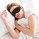 2er Pack Schlafmaske Aus Seide Augenmaske Zum Schlafen Weiche Satin Augenbinde Mit Gummiband Bequeme Nachtschlafmaske für Damen Und Herren (Schwarz)