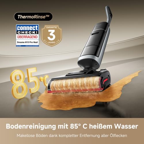 dreame H15 Pro Heat Nass- und Trockensauger, 85° C Wasser, GapFree AI-Roboterarm, RGB-Erkennung, 22.000 Pa Saugleistung, Haarentwirrung, 100° C Bürstenreinigung, 5 Min. 90° C Trocknung, App-Steuerung