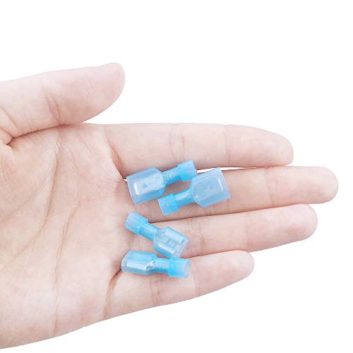 (200 Pcs) Mcigcim 16-14 Gauge Spade Disconnect Wire Connectors, Fully Insulated Male Female Nylon Quick Crimp Terminals Wiring Spade #TOP5