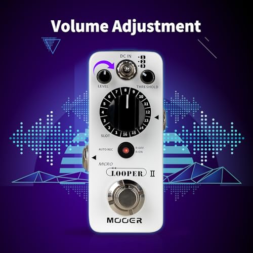 Image of MOOER Micro Looper II Guitar Loop Effect Pedal 480 Minutes | AUTO REC Function, 480 Minutes Recording Time, 3 Saving Banks and 16 Slots Per Bank, Durable Metal Box