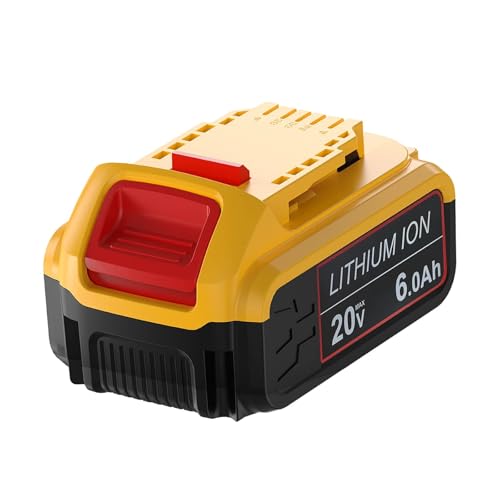 20V 6.0Ah Compatible for Dewalt DCB200 Power Tool 20V 6000mAh Electric Tool Li-ion Battery Replacement Accessory(1PCS DCB200 6.0Ah)