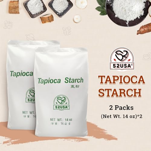 Image of 52USA Tapioca Starch, 28 oz (Pack of 2), Premium Thickener for Cooking, Baking, Bubble Tea & Food Thickening