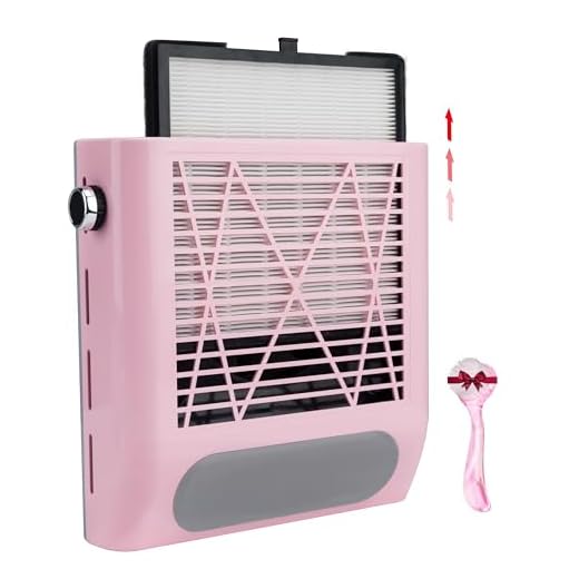 CoFashion Nail Dust Collector for Acrylic Nails Vacuum Machine, 80W Adjustable Vacuum, Electric Nails Filter for Manicure Nail Fan Dust Collector