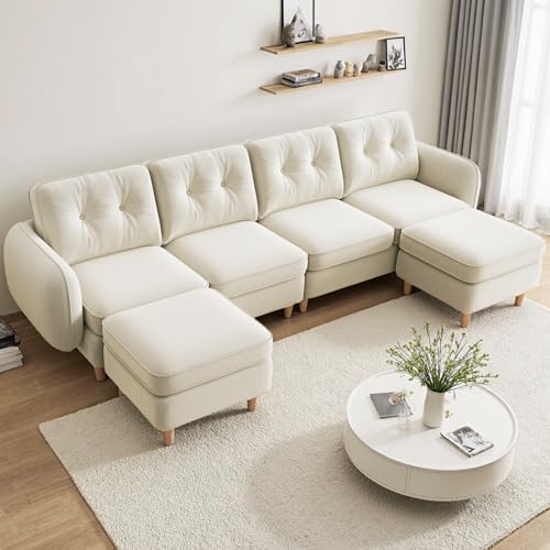 YITAHOME 108" Convertible U-Shaped Couch, 6-Seat Modular Sectional Sofa with