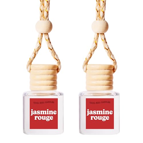 Image of COOLGIRLCANDLES Jasmine Rouge Car Air Hanging Fragrance Oil Diffuser for Essential Oils, Scents Aromatherapy, Long Lasting Car Diffuser Bottle