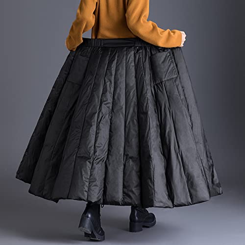 Lucrosun Women's Winter Insulated A Line Down Long Skirts2