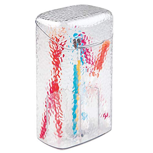 Idesign Rain Toothbrush Holder With Lid For Toothpaste, Electric Toothbrush, Water Flosser And More, 3.32" X 4.73" X 8.15", Clear #TOP4