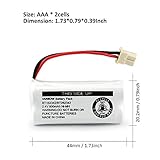 BT162342 BT262342 2.4V 800mah Ni-MH Phone Batteries Compatible with BT183342 BT283342 for VTech CS6719 CS6409 CS6419 CS6429 CS80100 AT&T CL81101 EL5210 EL52400 Handset Telephone (Pack 2) - Image 2