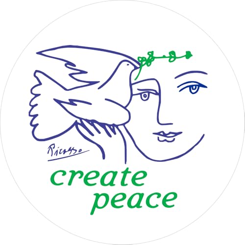 Listado de Paloma de Picasso para comprar online. 42 Crea la paz con Picasso dibujo de mujer y paloma botón pinback anti-guerra para mochilas, chaquetas, sombreros, 1.5 pulgadas