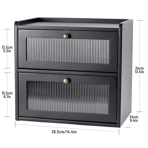 Panera grande doble de madera con puerta magnética para repostería 3