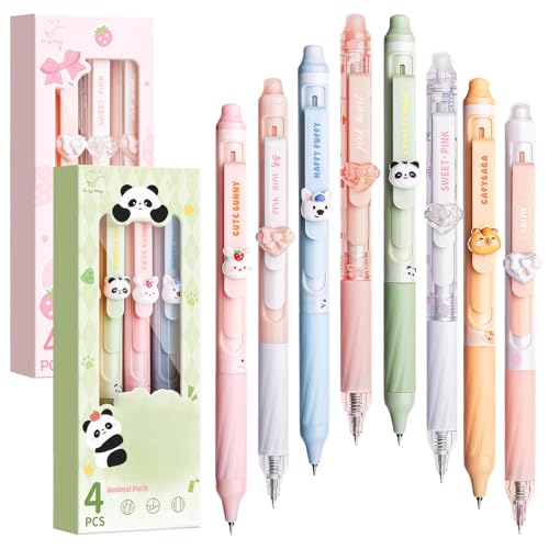 KWJEIULSOQ 8PCS Erasable Pens - 0.5mm Cute Pens Cute Animal Rub Out Pens
