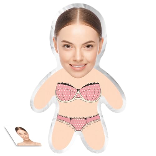 LucBuy Almohada Facial Personalizada, Almohadas de Muñecos de Peluche con Foto Personalizada, Almohada FEA Decorativa para Sofá con Impresión 3D de Doble Cara, Aniversarios Cumpleaños Regalos (S 4)