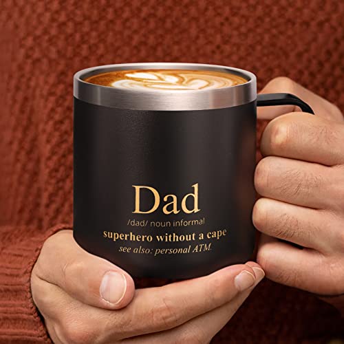 Fimibuke Fathers Day Dad Gifts From Daughter & Son & Kids - 10 Oz Insulated Coffee Mug Birthday Gift For Father, Father-In-Law, New Dad, Husband, Men, Him - Funny Dad Definition Tumbler Cup Gift #TOP3