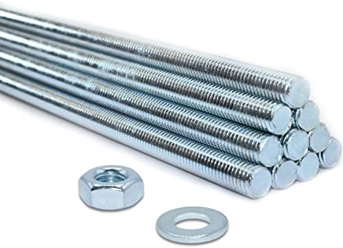 1 x M12 (300mm Length) Threaded BAR Plus Nuts & WASHERS - ZINC BZP, Rod, Stud