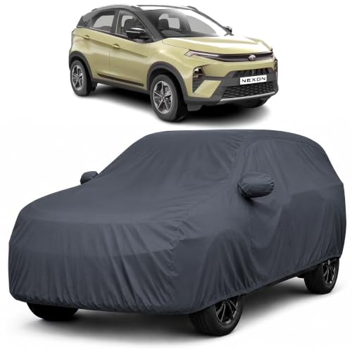 Image of Autofact Premium Car Cover for Nexon 2024-2026 | All Weather Waterproof Full Body Car Cover | Light-Weight Triple-Stitched Outdoor Shield with UV Protection, Dustproof & Heat-Resistant