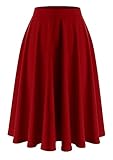 Brandneu und eleganten Stil Emma & Giovanni - A-Linie Elegant Faltenrock Hohe Taille Midi-Rock (Made In Italy) - Damen (# Bordeaux, XL-XXL)
