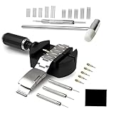 Oiieco Uhrenarmband Reparatur Werkzeug Set 52-Teilig, Werkzeug zum Einstellen von Uhrenarmbändern, Uhrenglieder Entferner, Ersatz für Uhrenstifte, Uhrenhammer(Schwarz)