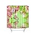 Produktbild HOT-house Bad Vorhang für Zuhause | 3D-Blumen- und Schmetterlingsmuster-Duschvorhänge Schöner Natur-Badezimmervorhang Wasserdichter verdickter Badevorhang -Farbe C-B180 X H180cm