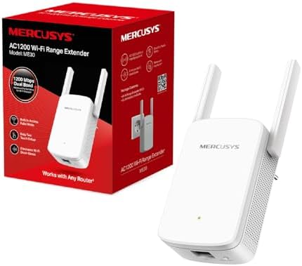 Mercusys ME30 - Repetidor WiFi 5, AC1200, Doble Banda, Antenas ex...