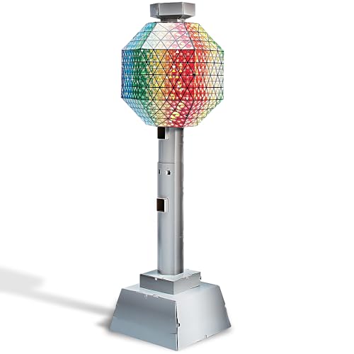 Fun Express New Years Eve Party Decorations Ball Drop Cardboard Cutout Life Size Stand Up - 6 Ft Times Square NYE Backdrop Photo Booth Props for Countdown Celebration | Gold Multicolor 3D Design