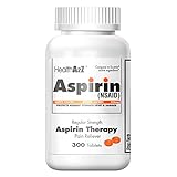 HealthA2Z Aspirin 325mg | 300 Counts | Regular Strength | Orange Safety Coated Tablets | Enteric...