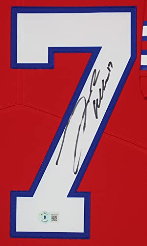 Josh Allen Autographed & Framed Red Buffalo Jersey Auto Beckett Coa #TOP1