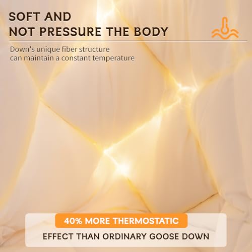image for Shilucheng Hungarian Goose Down Comforter Queen Size, 850+ Fill Power 