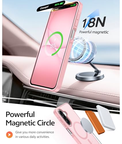 Image of FNTCASE for Galaxy A17 /A16 5G Phone Case: for Samsung A17 Cases [Compatible with Magsafe] [Screen Protector] Matte Translucent Military Grade Protection for Samsung A 17 & A 16 4G Cover - Light Pink