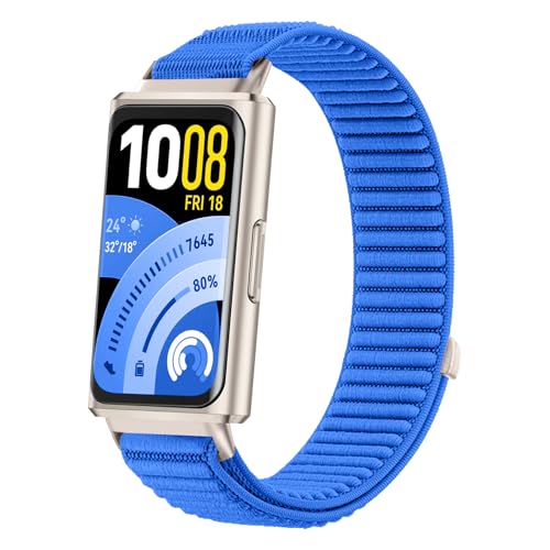 SinMutisme Nylon Braided Band Compatible with Huawei Band 11/Band 11 Pro Bands, Breathable Replacement Strap Watch Straps Aramband (Klein Blue)