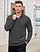 COOFANDY Men's 3/4 Zip Pullover Sweatshirts Fall Long Sleeve Polo Shirts Mock Neck Business Casual Essential Work Tops Dark Gray